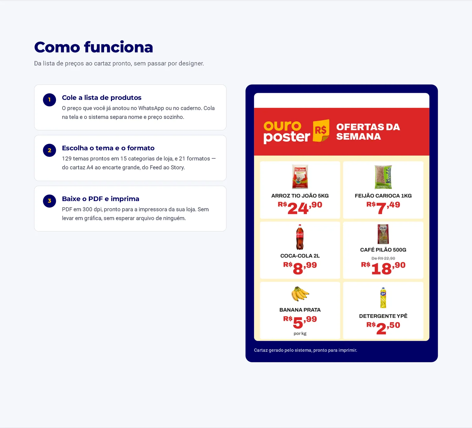 How it works, with a poster made by the app itself.